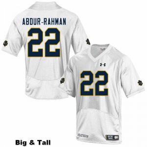 Notre Dame Fighting Irish Men's Kendall Abdur-Rahman #22 White Under Armour Authentic Stitched Big & Tall College NCAA Football Jersey IJE6499GF